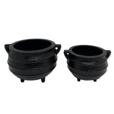 Imagem de Kit 2 Caldeirões Bruxa Wicca Ferro 300 E 100 Ml - Bialluz Presentes