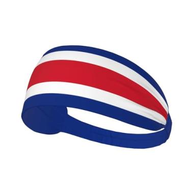 Imagem de Bandanas de corrida com bandeira da Costa Rica para homens e mulheres, faixas esportivas para basquete, tênis, ioga, treino, faixa de cabelo elástica antiderrapante