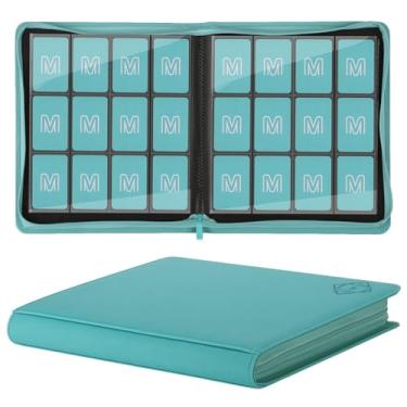 Imagem de Fichário de cartão premium com 12 bolsos para fichário de 720 bolsos, álbum de coleção de cartões com zíper de poliuretano, suporte de livro resistente de carregamento lateral para MTG, TCG, cartas de