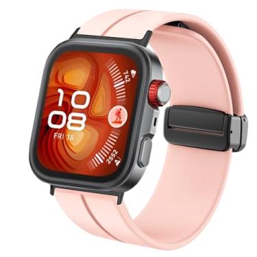 Imagem de Lamshaw Pulseira de substituição compatível com Huawei Watch Fit 4 Pro, pulseira esportiva de silicone macio compatível com Huawei Watch Fit 4 Pro, Fit 4, Fit 3 (rosa, para Fit 4 Pro, Fit 4, Fit 3)