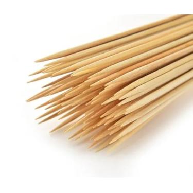 Imagem de Kit 500 Espetos Palitos de Bambu 28cm para Churrasco Petisco Aperitivo Artesanato