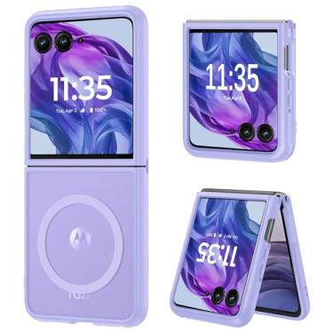 Imagem de DUEDUE Capa magnética para Motorola Razr Plus 2025/2024, Moto Razr 50 Ultra 5G, capa protetora à prova de choque para Motorola Razr+ Plus 2025/2024/Razr 50 Ultra 5G 6,9 polegadas, roxo claro