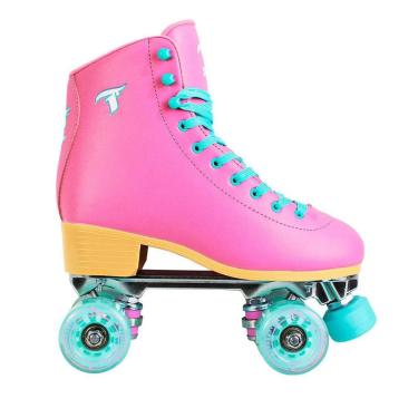 Imagem de Patins Traxart Foxxy Rosa E Azul - 58mm X 32mm Abec-5-Unissex