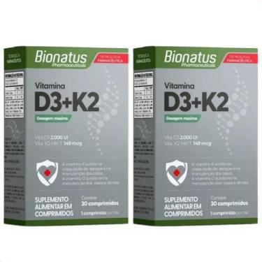 Imagem de Kit 2 - Vitamina D3+k2 MK-7 30 Comprimidos Supleme. Bionatus