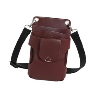 Imagem de OIIBWQ Bolsa para Tesouras de Cabeleireiro, Bolsa para Tesouras de Barbeiro, Bolsa de Cosmetologia, Pochete de Barbeiro para Homens E Mulheres, Acessórios de, Vermelho Escuro