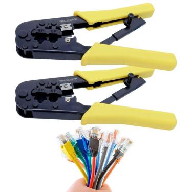 Imagem de Kit 2 Alicate Crimpar Rj45 Rj11 Crimpador Cabo Rede Pro