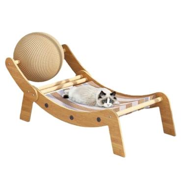 Imagem de Espreguiçadeira para gatos | Cama arranhada para gatos, tapete de tabuleiro de brinquedo, bola rolante, mesa, exercício para uso interno, externo, apartamento, jardim, carro