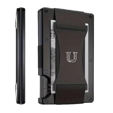 Imagem de Carteira masculina Ridge Style – a melhor carteira RFID para pais modernos – fina, elegante e com bloqueio de RFID – carteira de alumínio para cartão e alça de dinheiro (preto)