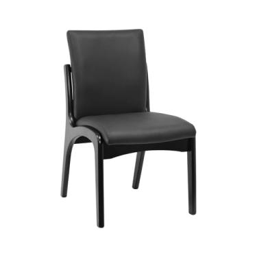 Imagem de Cadeira Tulipa Assento e Encosto Estofado - Preto - Assento Estofado Corano Preto