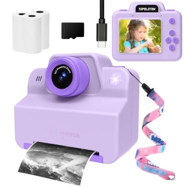 Imagem de Câmera instantânea infantil imprime fotos instantaneamente, câmera de brinquedo que imprime imagens, câmeras de impressão instantânea, presente para meninas e meninos de 3 a 12 anos (roxo)