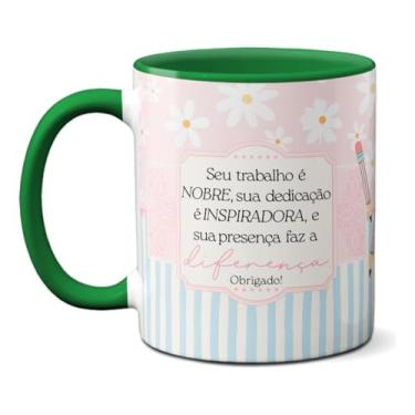 Imagem de Caneca Professor Seu Trabalho É Nobre Xícara Frase Criativa (Verde)