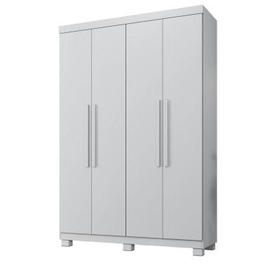 Imagem de Guarda Roupa Milão 4 Portas 3 Gavetas 5 Prateleiras Branco