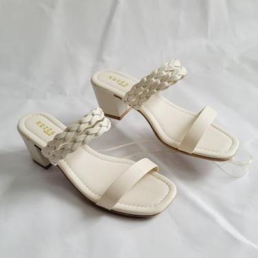 Imagem de Tamanco Feminino Sandália Tranças e Tira Salto Médio - Rozes Shoes, Of
