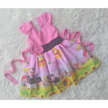 Imagem de Vestido Temático Infantil Simples Mundo Bita Rosa - Edynhokids, 01 ano