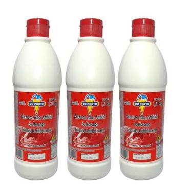 Imagem de Cobertura Para Sorvetes Sobremesas Kit 3 Potes Grandes Vários Sabores 