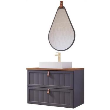 Imagem de Gabinete de Banheiro Sense 80 com Espelho Gota Titanium/Freijo - MGM