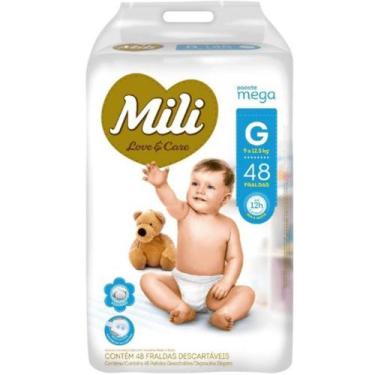 Imagem de Fralda Mili Love e Care G 48 unidades, Branco