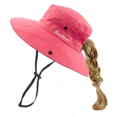 Imagem de Chapéu de sol HGGE Toddler para crianças, meninas, proteção UV, vermel