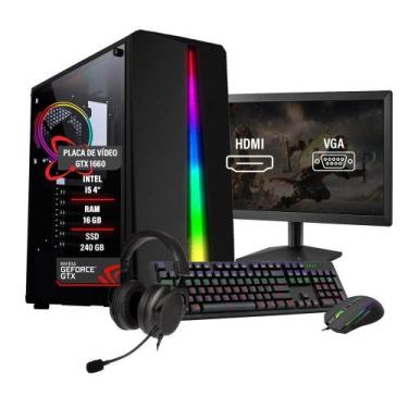 Imagem de Pc Gamer Completo I5 4 Memória 16Gb Ddr3 Ssd 240Gb Gtx 1660 - Tech Fus