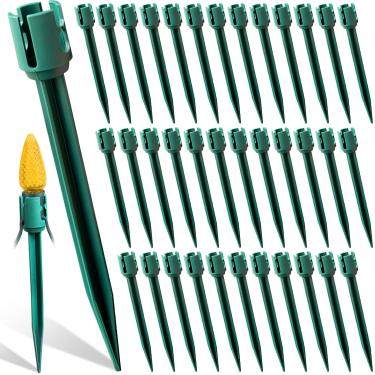 Imagem de 50 Estacas de Luz de Natal 19 cm Estacas Universais de Gramado para C7 C9 Luzes de Corda, Estacas de Chão, Luz de Natal, Estacas de Gramado para Jardim Externo, Quintal, Passarela