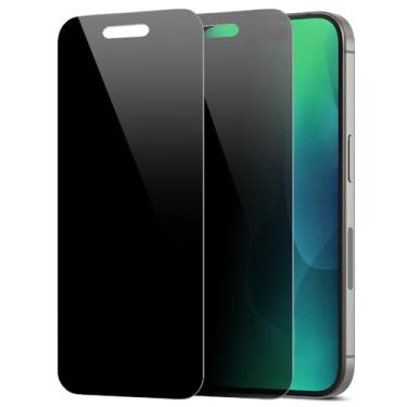 Imagem de Diacube Pacote com 2 protetores de tela de privacidade para iPhone 17 Pro [anti-espião de 27°] Película híbrida de PET revestida de vidro duplo 9H ultrafina [inquebrável] resistente a arranhões, fácil