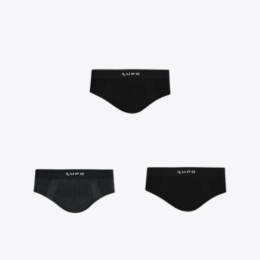 Imagem de Kit 3 Cuecas Lupo Slip Micromodal Sem Costura 00681-1035000, Preto, Gr
