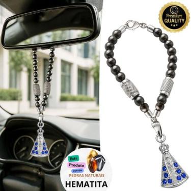 Imagem de Penduricalho Porta Chave Retrovisor de Carro Nossa Senhora com Zircôni