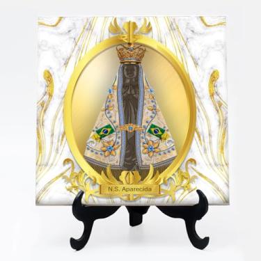 Imagem de Quadro azulejo Manto dourado Nossa Senhora Aparecida 25