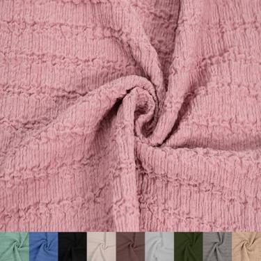 Imagem de Texco Inc 152.4 cm Wide-Crinkled Paris Texturizado Tecido Poliéster Elastano - por The Yard para vestuário, roupas, tiaras, cortinas, acessórios, decorações e projetos DIY, Dusty Rose 10 jardas