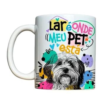 Imagem de Caneca de Cerâmica com Estampa de Cachorro Shih Tzu,