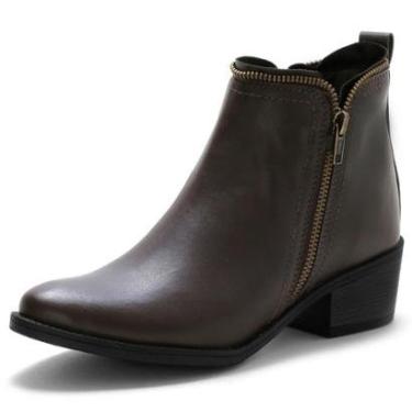 Imagem de Bota Feminina Hencco Em Couro Zíper Sola Preta-Feminino