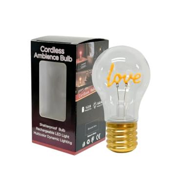Imagem de Lâmpada de lua sem fio Love, lâmpada de mesa LED recarregável por USB, pequena lâmpada noturna de plástico, lâmpada de decoração de casa, apenas luz quente, 3 configurações de brilho, presente para o