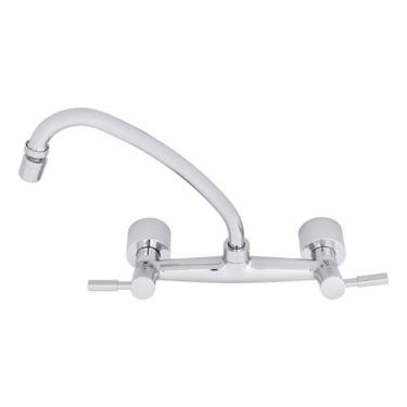 Imagem de Torneira Misturador Parede Cozinha Bica Alta Cromada Delinia