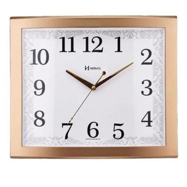 Imagem de Relógio De Parede Retangular Dourado Fosco Herweg 6905