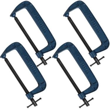 Imagem de Kit 4 Grampos Sargento Tipo C 250Mm 10 Pol. Para Marceneiro