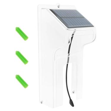 Imagem de Tzdxfgl Capa de chuva de campainha com painel solar, protetor de campainha de plástico transparente à prova d'água, capa de chuva de anel de fácil instalação para campainhas de vídeo com fio e acesso