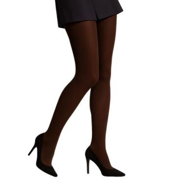 Imagem de Meia Calça Elastano Fio 40 Opaca Feminina Selene, P, Marrom