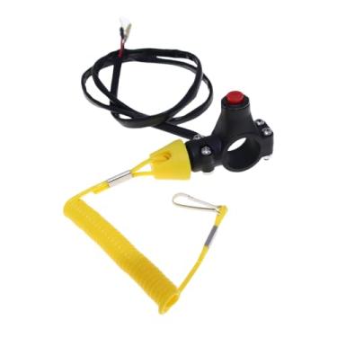 Imagem de NITAGO Interruptor de emergência com cordão para freio do motor, cabo de 70 cm para quadriciclo de 49 cc, instalação rápida e resistente, Amarelo