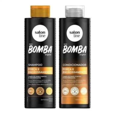 Imagem de Kit Shampoo e Condicionador Sos Bomba Forca E Engrossamento Salon Line