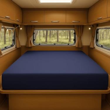 Imagem de Foamma Colchão de beliche de gel resistente à água com espuma viscoelástica de 10 x 122 x 190 cm, base de espuma firme de alta densidade, capa de poliéster confortável e durável, caminhão, trailer