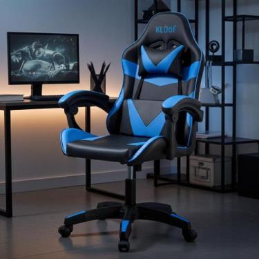 Imagem de Cadeira Giratória Gamer KL1 - Preto e Azul - KLOOF