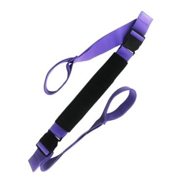 Imagem de Colaxi Cinto de alongamento de ioga, versátil, dança, fitness, elástico, flexibilidade, ajustável, leve, para casa, pilates, academia, faixa elástica, Roxo