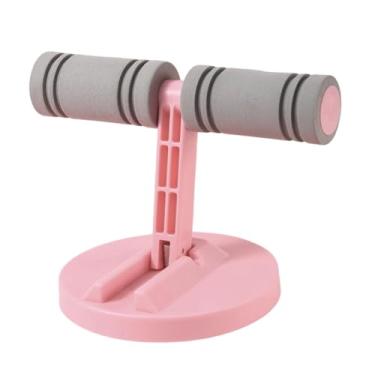 Imagem de Fenteer Barra de abdominais, suporte para os pés, musculação para homens e mulheres, treinamento abdominal multifuncional, Rodada Rosa