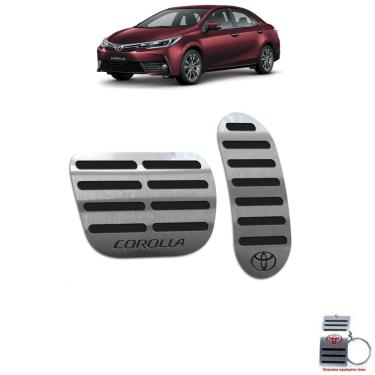 Imagem de Pedaleira Automático Em Aço Inox Corolla 2014 A 2019 Preto