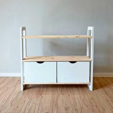 Imagem de Aparador de Madeira Pinus Linea de 3 Prateleiras Ample com 2 Gavetas N