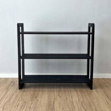 Imagem de Aparador de Madeira Pinus Linea de 3 Prateleiras Ample Preto - ArtFact