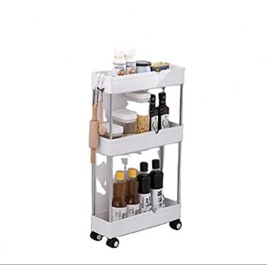 Imagem de PRATELEIRA CARRINHO ORGANIZADOR MULTIUSO BRANCA 3 ANDARES GH202