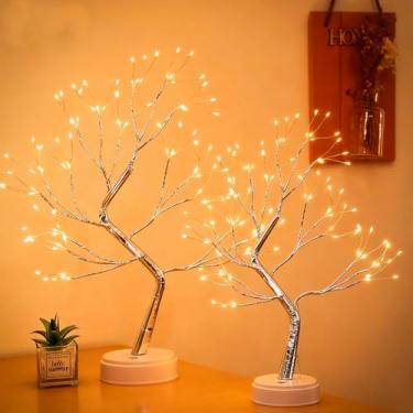 Imagem de Pacote com 2 unidades, 108 lâmpadas de LED para árvore de bonsai, luminária de árvore artificial DIY, operada por bateria/USB, lâmpadas estéticas para sala de estar, quarto, Natal, presentes de casa