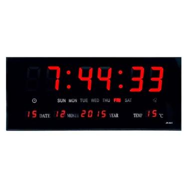 Imagem de Relógio digital de parede LED com sensor de data e temperatura