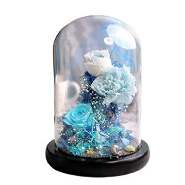 Imagem de WYUYIWH Flor artificial, flor eterna, cravo, preservada, caixa de presente, rosa, aniversário, mãe, ancião, festival, criatividade, pequenos enfeites de presente (D)